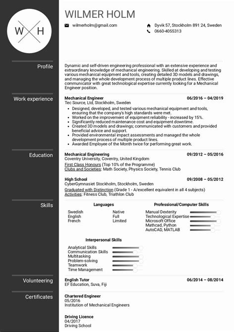 Download the mechanical engineer resume template (compatible with google docs and word online) or see . 25 Mechanical Engineering Resume Template in 2020 ...