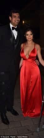 Demi Rose Flaunts Ample Cleavage In Plunging Red Dress Daily Mail Online