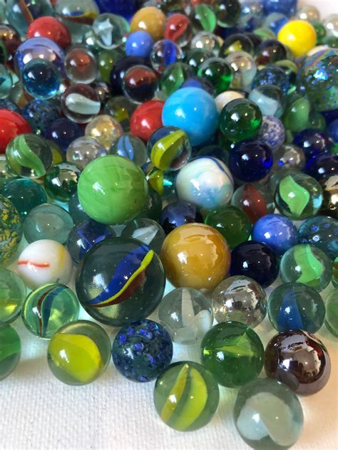 Vintage Marbles 249 Marbles Mixed Sizes Colours Collectible Etsy