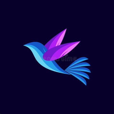 Colorful Bird Mascot Logo Design With 3 D Effect Stock Vector