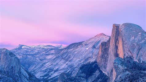 Pink Sky California 4k Yosemite National Park Summit Mountain