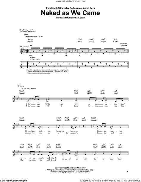 Naked As We Came Sheet Music For Guitar Tablature PDF