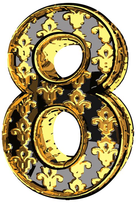 Gold Deco Number Eight Png Clipart Image Clip Art Numbers Free Clip Art Sexiz Pix