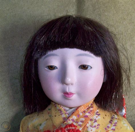 Vintage Gofun Itchimatsu Japanese Squeaker Doll Glass Eyes 1784869869