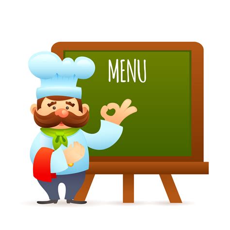 Chef With Menu Board 427877 Vector Art At Vecteezy