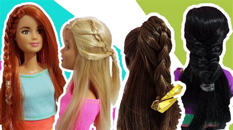 4 peinados para barbie ️ 4 barbie doll hairstyles youtube
