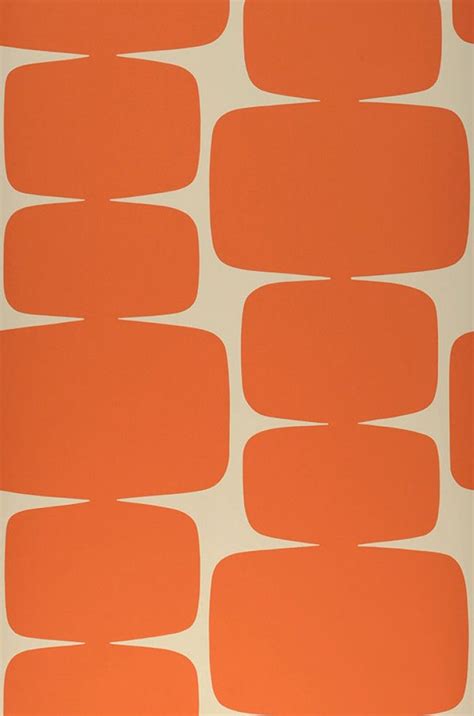 Papier Peint Waris Orange Vintage Tapete Geometrische Tapete Orange