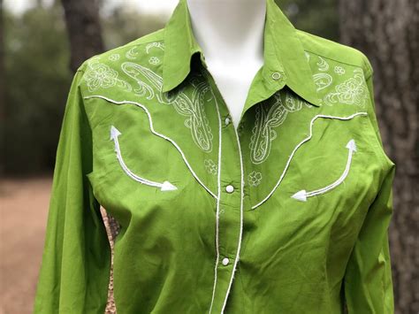 Sexy Lime Green Vintage Western Shirt Pearl Snap Buttons Etsy