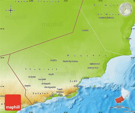 Physical Map Of Dhofar