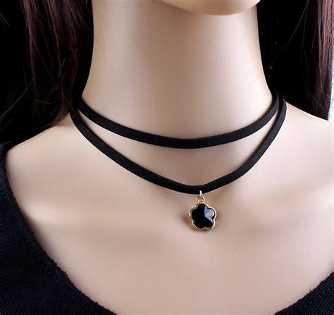 Black Multilayer Collares Necklaces Jewelry For Women Fashion Velvet