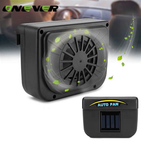 Onever Solar Car Auto Cool Fan Cooler Vehicle Air Vent Radiator With