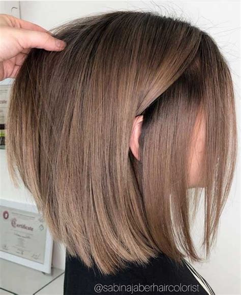 50 Trendy Hair Colors To Wear In Winter Light Caramel Brown Lob Hair