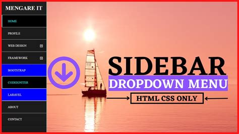 Cara Membuat Sidebar Menu Dropdown Html Css Only How To Make Sidebar