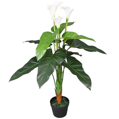 Artificial Calla Lily Plant With Pot Cm White
