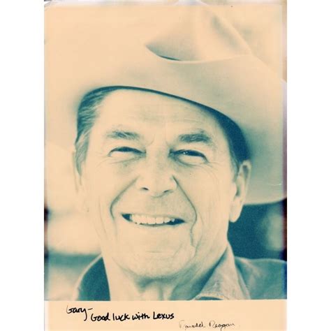 Ronald Reagan With Cowboy Hat Authentic Singed Photograph