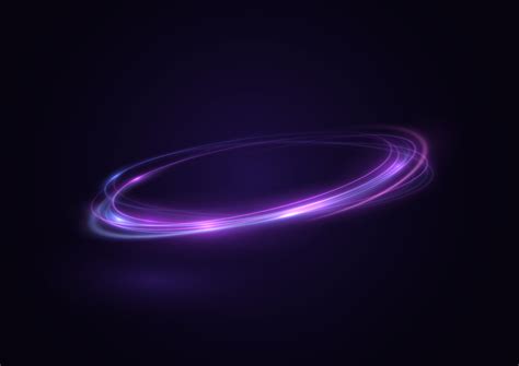 Neon Swirl Curve Blue Line Light Effect Abstract Ring Background With