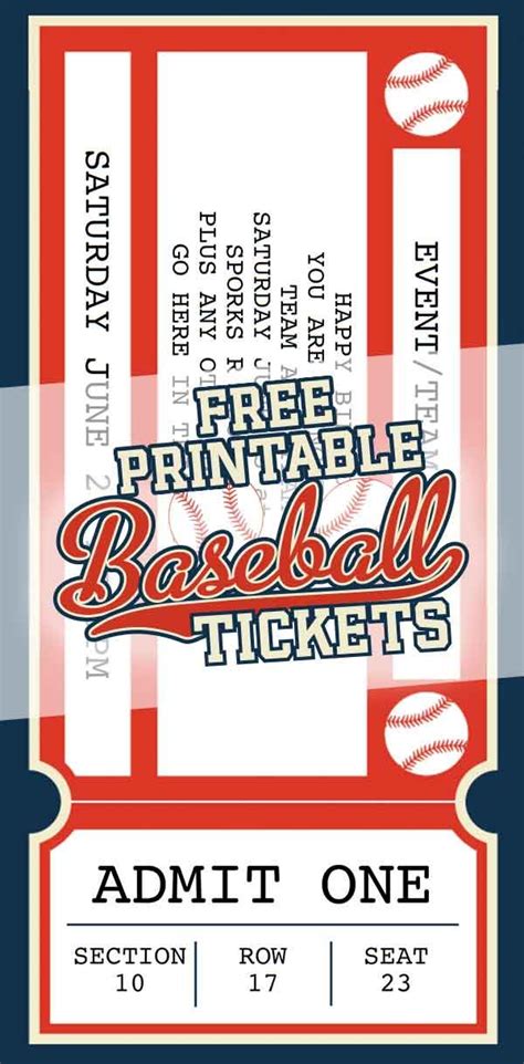 Printable Baseball Tickets Printable Word Searches