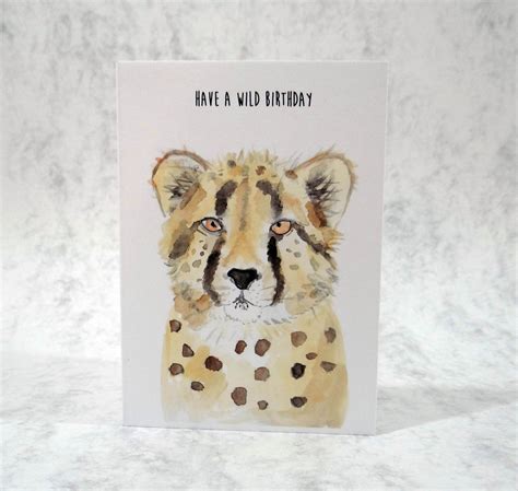 Animal Birthday Card Cheetah Card Cheetah Birthday Card | Etsy | Cheetah birthday, Animal ...