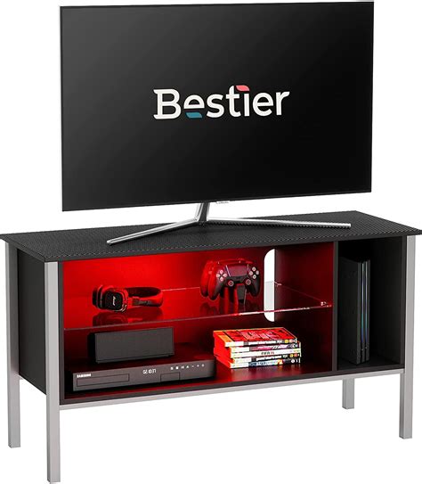 Bestier 44 Inch Gaming Tv Stand For 50 Tv Led Light With Storage