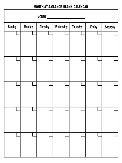 Blank Month Calendar