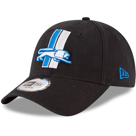 New Era Detroit Lions Black Throwback Logo Legacy Relaxed 49forty