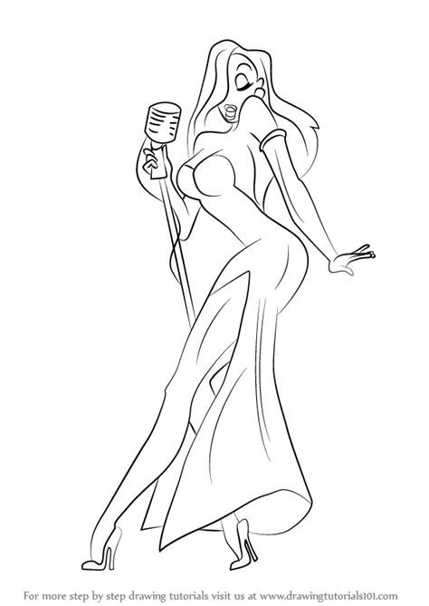 Jessica rabbit coloring page from the looney tunes coloring pages section of fun with pictures.com. Jessica Rabbit Cartoon Drawing Sketch Coloring Page
