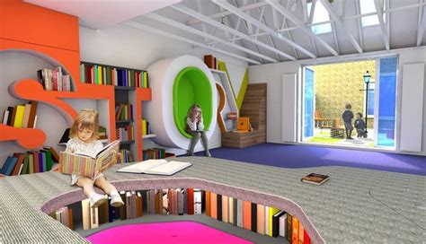 Library Design Kids Library School Library Design Kid Spaces