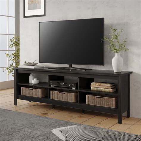 Wampat Tv Stand For 75 Inch Tv Entertainment Center Media Console Wood