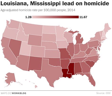 Where Americans Are Most Likely To Kill Each Other The Washington Post