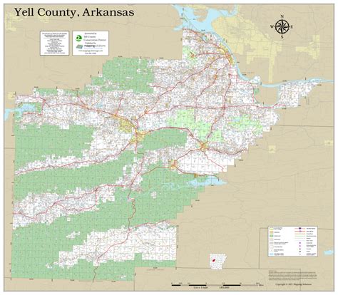Yell County Arkansas 2021 Wall Map Mapping Solutions