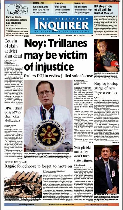 10 Newspaper Front Pages