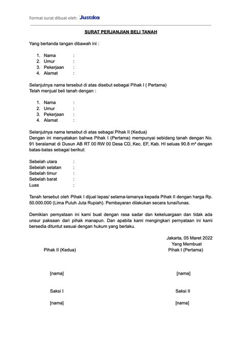 contoh surat perjanjian jual beli tanah sederhana doc - Jan Hemmings