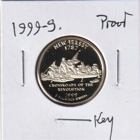 1999 S New Jersey Proof 90 Silver 1787 Washington State Quarter
