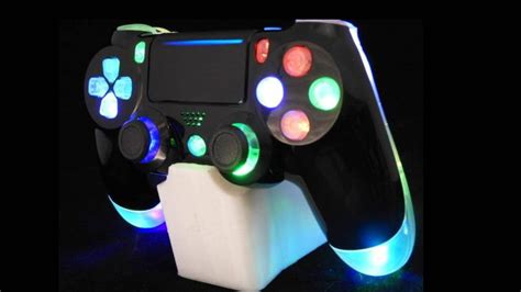 Custom Controller Ps4 Led Mod Gamepad With Rgb Slow Led And Gloss Black