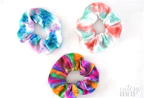 Tie Dye Technique Alternative Sharpie Dyed Scrunchies Cutesy Crafts