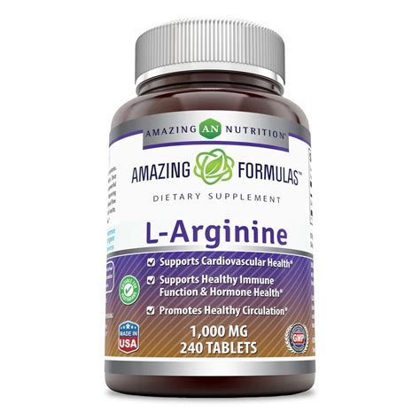 Amazing Formulas L Arginine 1000 Mg 240 Tablets Amazing Nutrition