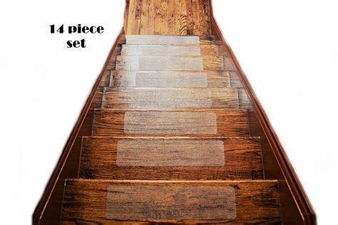 The house, home, and more stair treads set are proudly made in the united states. 14 Pack (6"x24"), Non-Slip Clear Adhesive Safety Stair ...