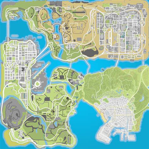 Recreated The San Andreas Map With Modern Los Santos Gta V Map Extension R Gta