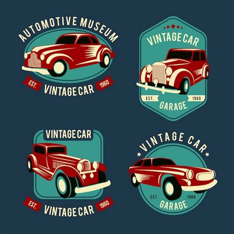 Free Vector Vintage Car Logo Pack