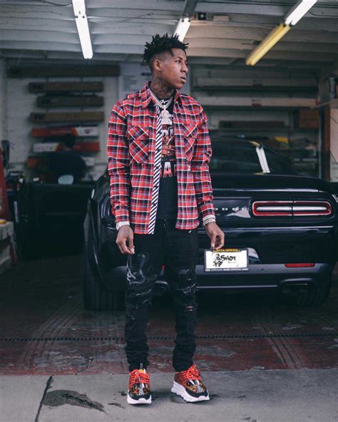 Youngboy Nba Ft Off White Flannel Amiri Jeans Versace Sneakers And Merch Tee