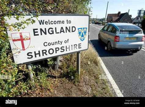 Welcome To England Sign In The County Of Shropshire On The England