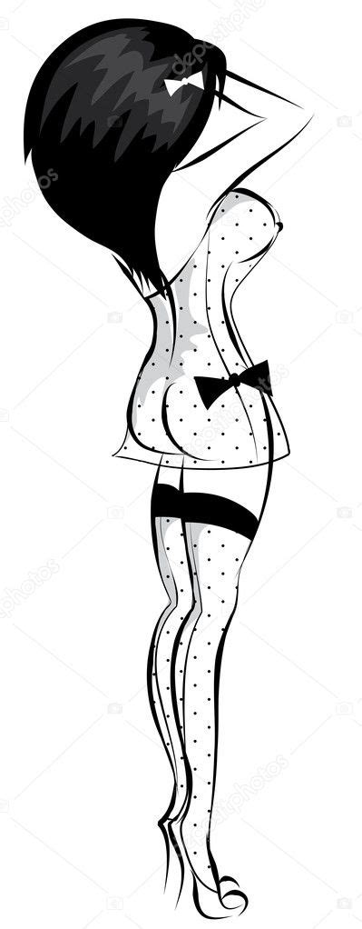 sexy pin up sketch stock vector by ©deryacakirsoy 4327445