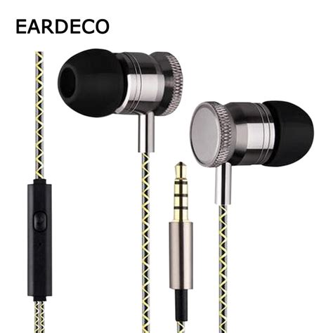 Eardeco In Ear Metal Wired Stereo Earphones Bass Wire Mp3 Sport