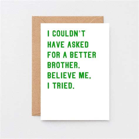 funny brother card funny card for brother funny birthday etsy