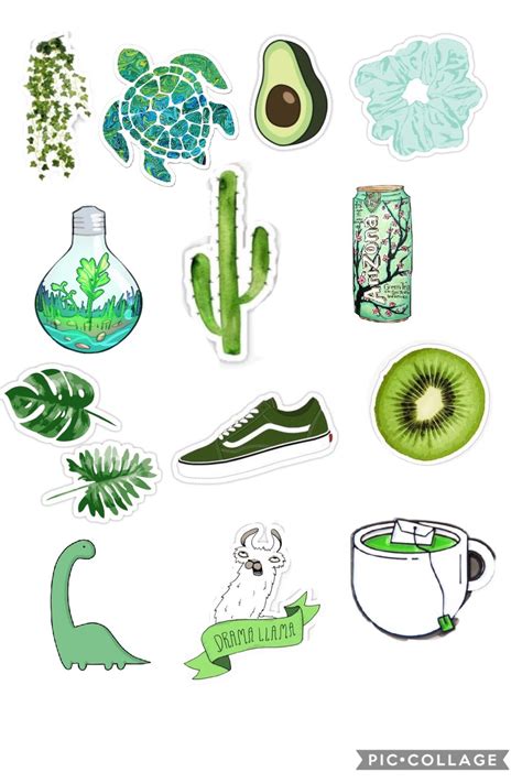 Green Aesthetic Stickers Pegatinas Bonitas Pegatinas Imprimibles