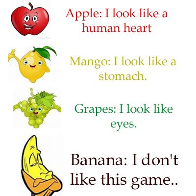 Find the latest mongodb, inc. Apple: I look like a human heart. Mango: I look like a stomach. Grapes: I look like eyes. Banana ...