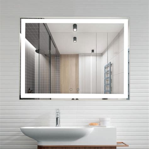 Fog Free Bathroom Shower Room Wall Mounted Led Fogless Mirrors China Shower Room Mirrors And