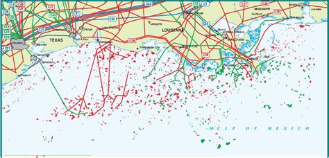 Oil import site & oil seaports. United States Gulf of Mexico Pipelines map - Crude Oil (petroleum) pipelines - Natural Gas ...