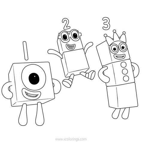 Numberblocks Coloring Pages 1 2 3