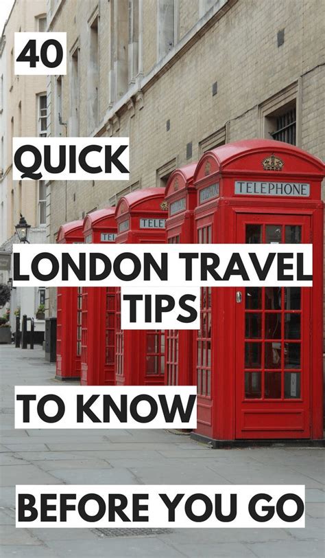 Red Telephone Booths With The Words London Travel Tips To Know Before